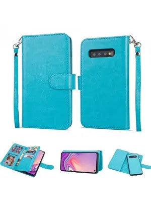 2 in 1 Leather Wallet Case for Galaxy S10 Plus Gemini Teez