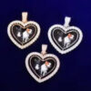 Custom photo double sided heart pendants Gemini Teez