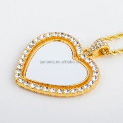 Custom photo double sided heart pendants Gemini Teez