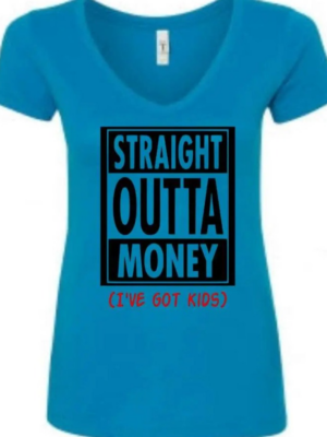 Next Level Deep V-Neck Women's Fitted Turquoise Gemini Teez