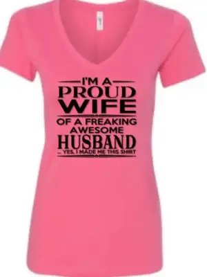 Next Level Deep V-neck Fitted Women's Hot Pink Gemini Teez