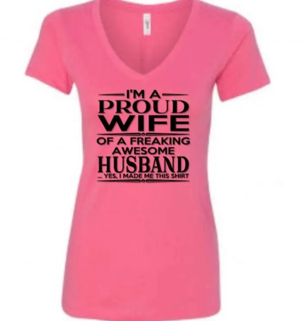 Next Level Deep V-neck Fitted Women's Hot Pink Gemini Teez