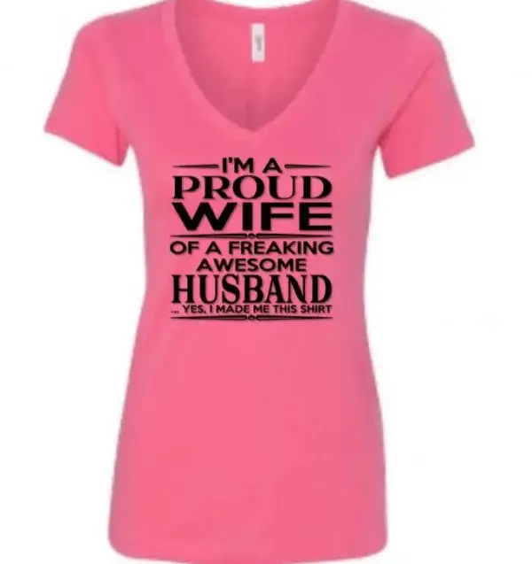 Next Level Deep V-neck Fitted Women's Hot Pink Gemini Teez