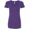 Next Level Deep V-neck Women's Fitted Purple Rush Gemini Teez