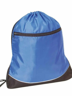 Nylon Drawstring Bag with Zipper Pocket. Gemini Teez