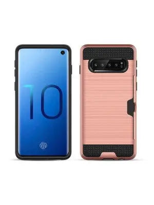 Slidable Card Holder case Galaxy S10 Plus - Rose Gold Gemini Teez
