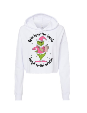 Grinchy on the inside crop top hoodie