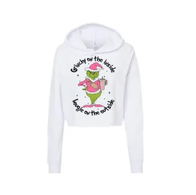 Grinchy on the inside crop top hoodie