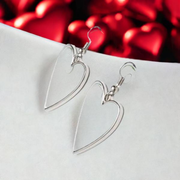 2 Customizable Heart Shaped Earrings