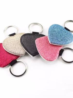 Heart-Shaped Glitter Keychain -Customizable