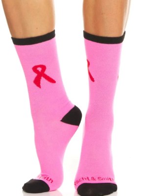 Yacht & Smith Printed Breast Cancer Awareness Socks