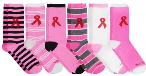 420529i_85146432 Yacht & Smith Printed Breast Cancer Awareness Socks