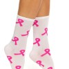 Pink Ribbon Breast Cancer Awareness Crew Socks - Image 4