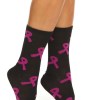 Pink Ribbon Breast Cancer Awareness Crew Socks - Image 2
