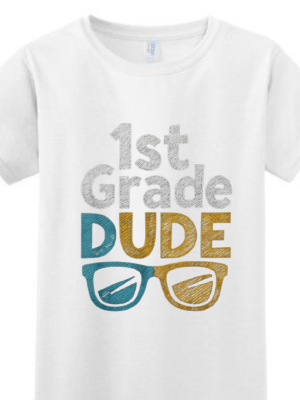 1stdaydude Gildan 1st Grade Dude Print Tee Shirt