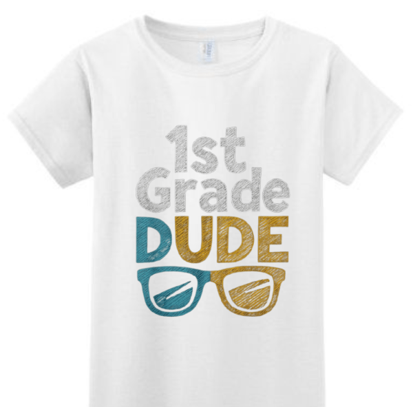 Gildan 1st Grade Dude Print Tee Shirt
