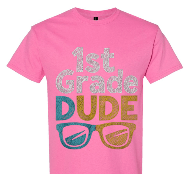 Gildan 1st Grade Dude Print Tee Shirt