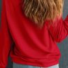 Merry Christmas Glitter Script Sweatshirt – Festive Red Holiday Crewneck - Image 2