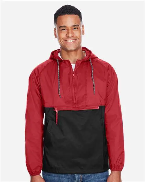 Harriton Unisex Packable Hooded Nylon Jacket – M750 | Lightweight Windbreaker
