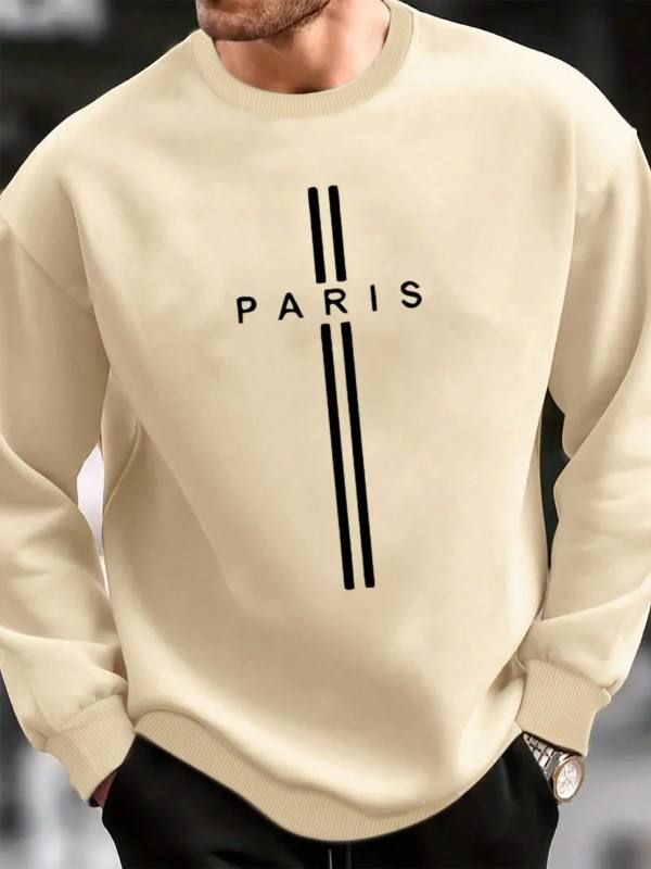 Unisex Minimalist Paris Graphic Sweatshirt | Premium Cream Crewneck