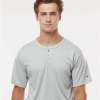 39727_omf_fm Short Sleeve Henley Performance Tee