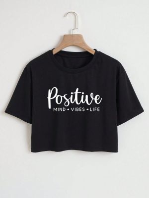 Positive Mind Vibes Life Crop Top
