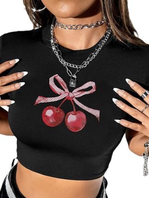 Cherry Bow Crop Top