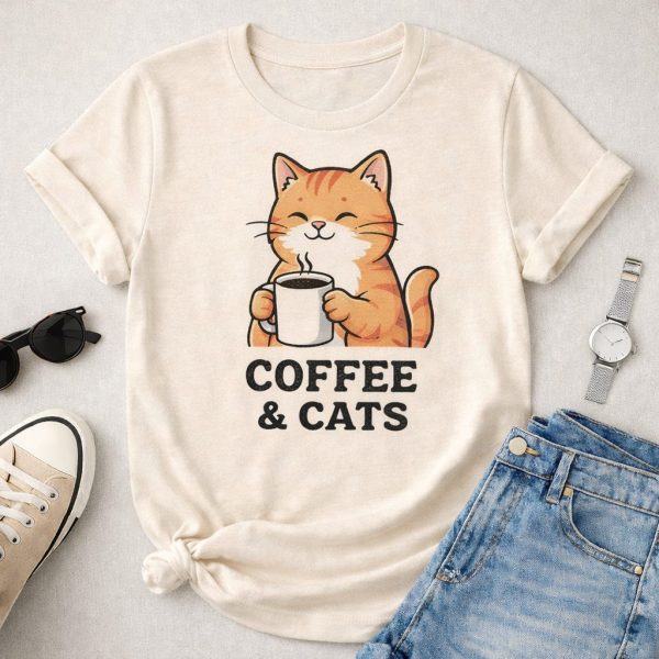Coffee & Cat Lover Graphic Tee