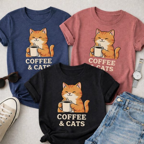 Coffee & Cat Lover Graphic Tee