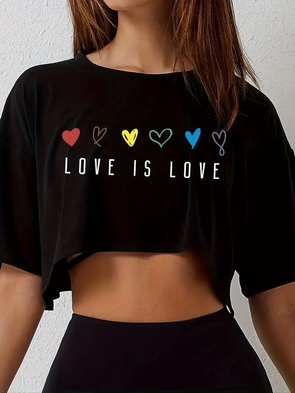 a90f46b29c1634652a69d83c94a4bfab Love Is Love Crop Top