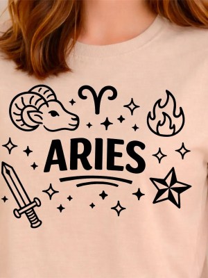 Minimalist Aries Zodiac T-Shirt