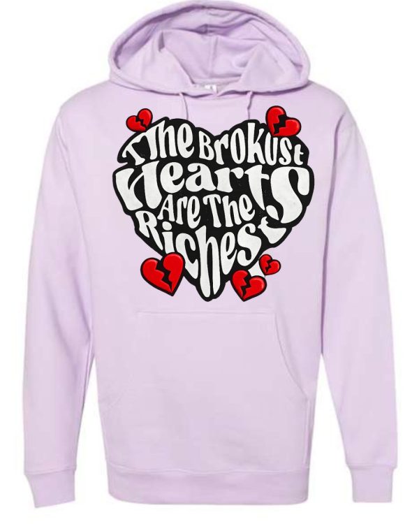 Broken Hearts Club Statement Hoodie - Light Purple