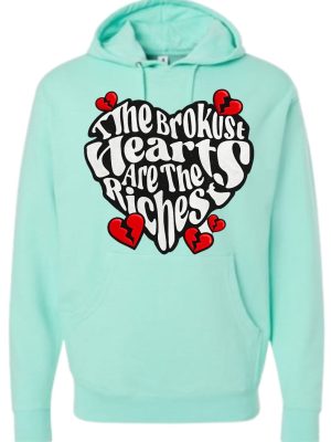 Broken Hearts Club Statement Hoodie - Mint Green