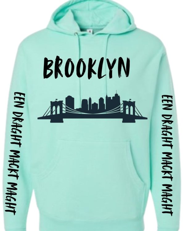Brooklyn Skyline Drip Hoodie - Mint Green