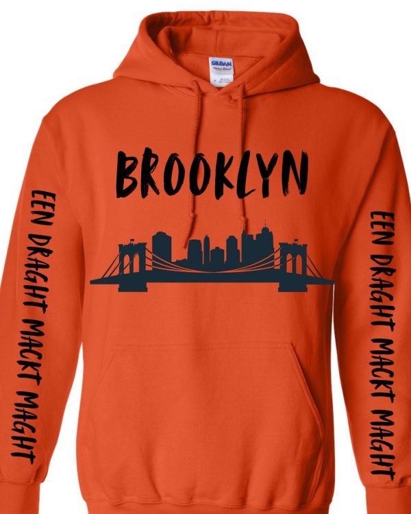 Brooklyn Skyline Drip Hoodie - Red