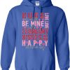 Cute Valentine Typography Hoodie - Blue