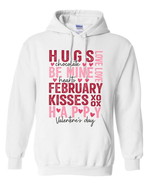 Cute Valentine Typography Hoodie - White