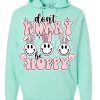 Don’t Worry Be Hoppy Bunny Hoodie - Mint Green