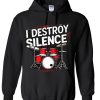 I Destroy Silence Drum Set Graphic Hoodie - Black