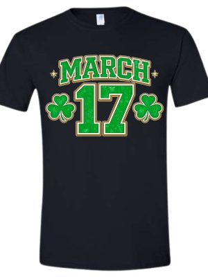 March 17 Lucky Shamrock Tee - Black
