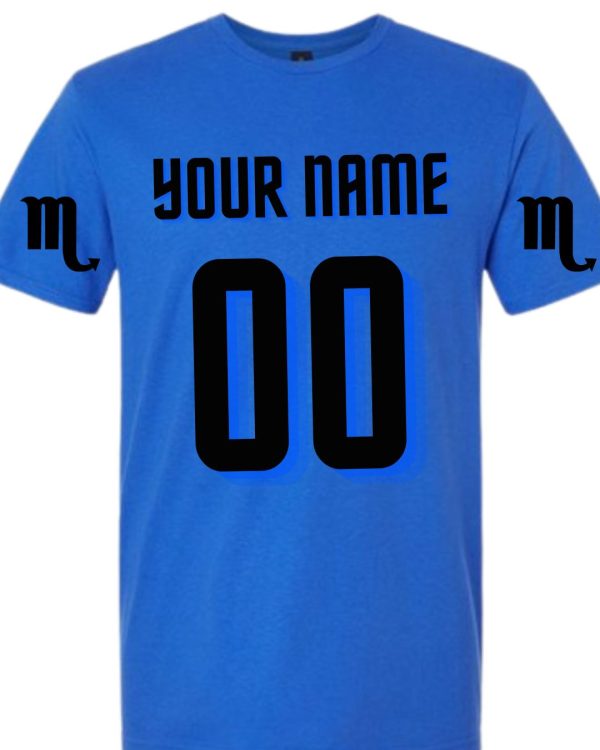 Personalized Scorpio Zodiac Jersey Shirt - Blue