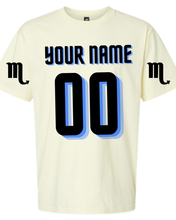 Personalized Scorpio Zodiac Jersey Shirt - Cream