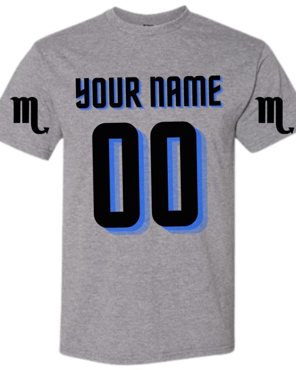 Personalized Scorpio Zodiac Jersey Shirt - Grey