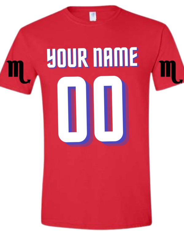 Personalized Scorpio Zodiac Jersey Shirt - Red