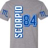 Scorpio 84 Zodiac Jersey Style T-Shirt - Grey