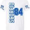 Scorpio 84 Zodiac Jersey Style T-Shirt - White