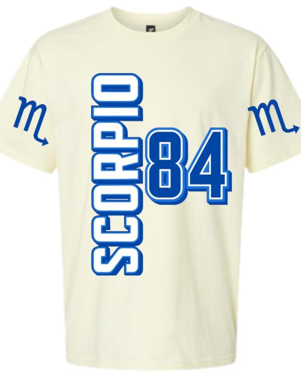 Scorpio 84 Zodiac Jersey Style T-Shirt - Cream