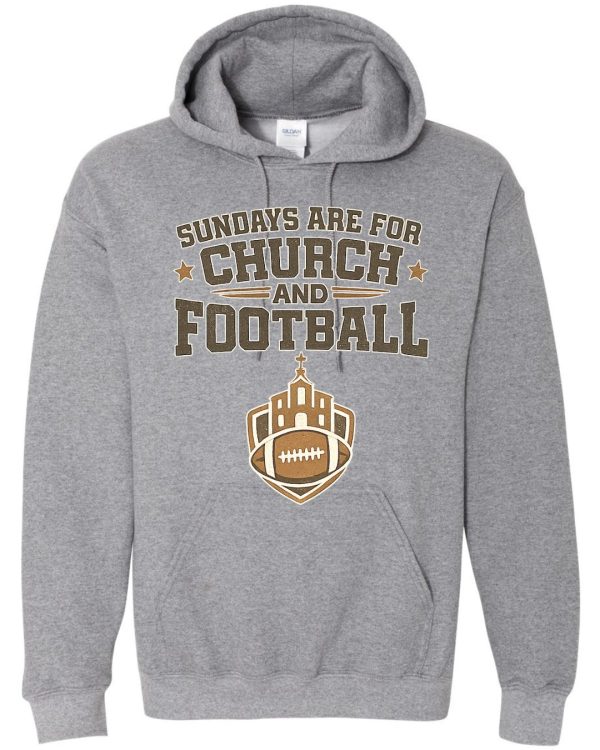 Sundays Are for Church and Football Hoodie - Grey