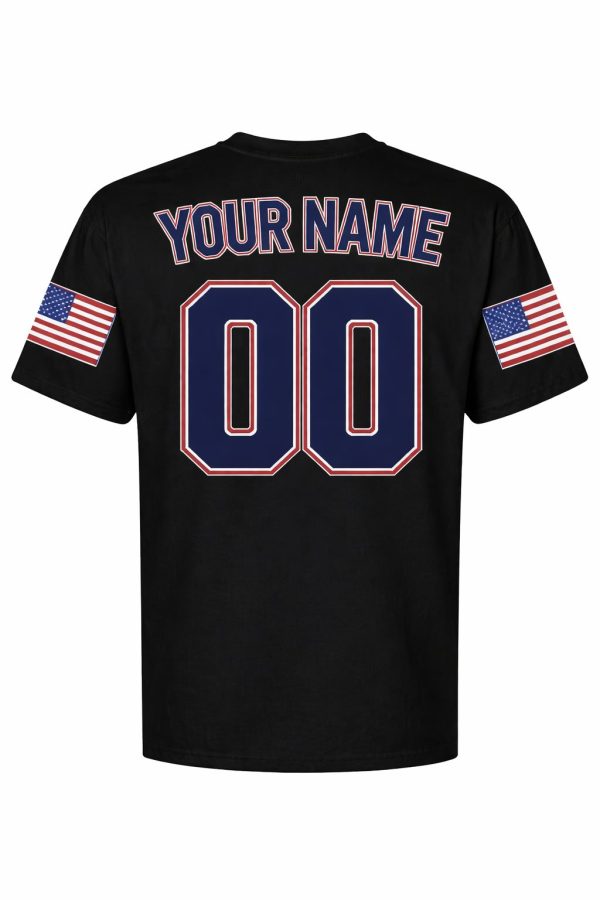 USA Team Style Custom Jersey Tee - Black
