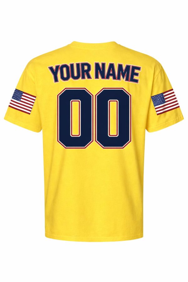 USA Team Style Custom Jersey Tee - Yellow